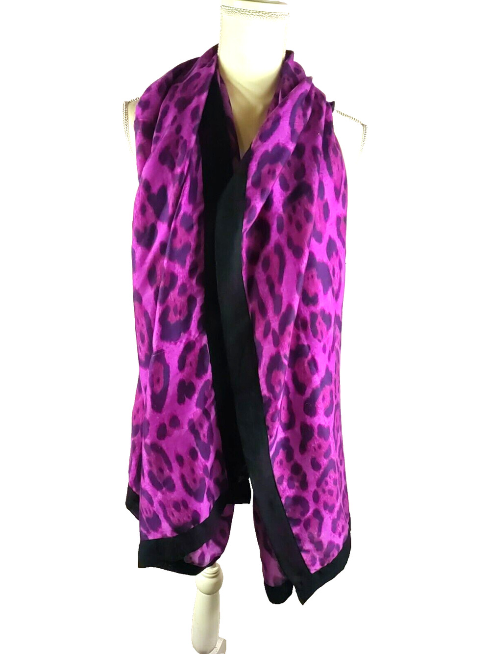 Lulla Collection By Bindya Purple Black Leopard Print Rectangle 72 X 29